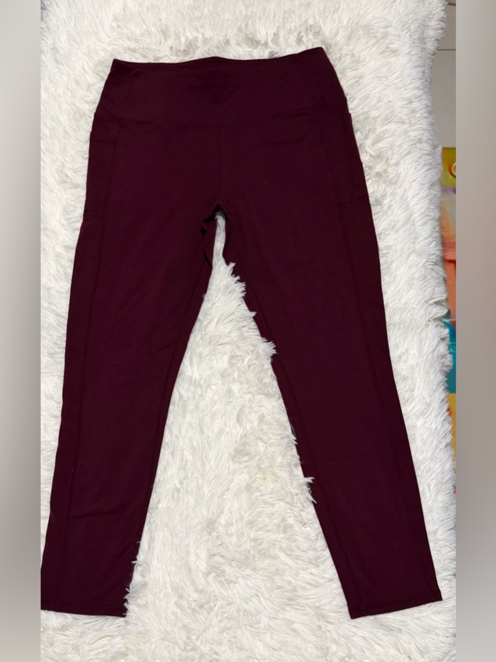 Kids High-Waist Burgundy Leggings